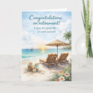 Carte Retirement Beach Greeting Card