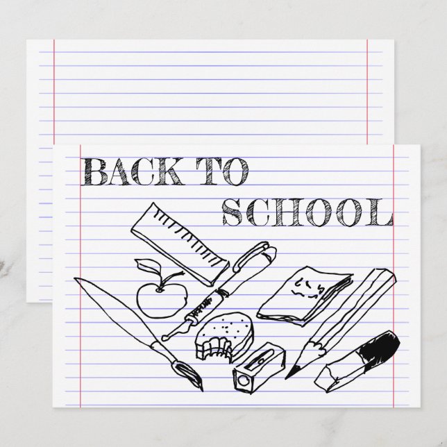Carte Retour à l'école (Devant / Derrière)
