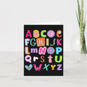 Carte Retour À L'École Alphabet Abcs Premier Jour De L'É