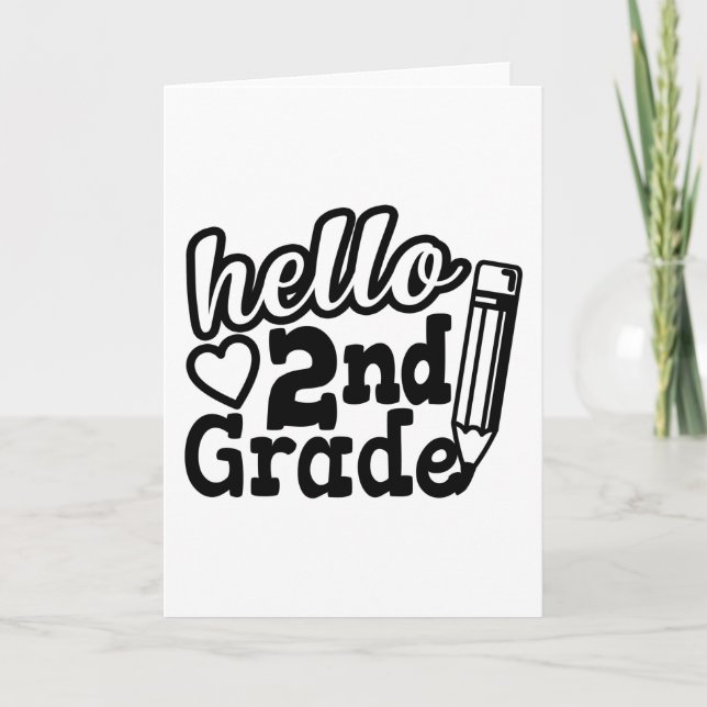 Carte Retour À L'École Cadeau - Bonjour Deuxième (2e ann (Devant)