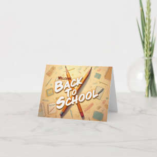Carte Retour à l'école – Conception d'art au crayon