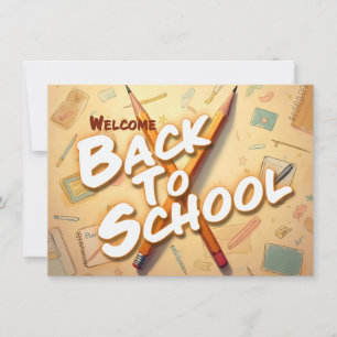 Carte Retour à l'école – Conception d'art au crayon