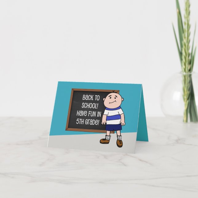 Carte Retour à l'école élève de cinquième année (Devant)