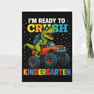Carte Retour à l'école garçon dinosaure je suis prêt à é