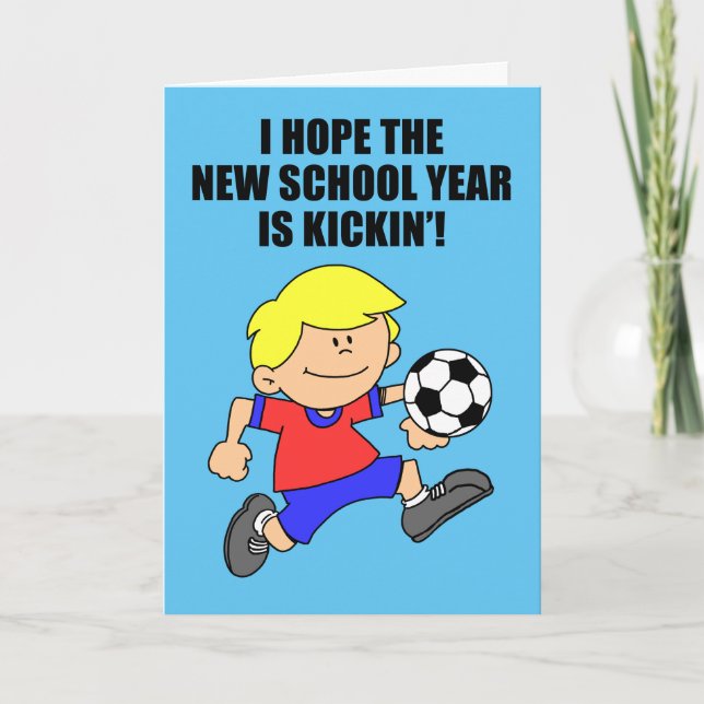 Carte Retour À L'École Joueur De Football (Devant)