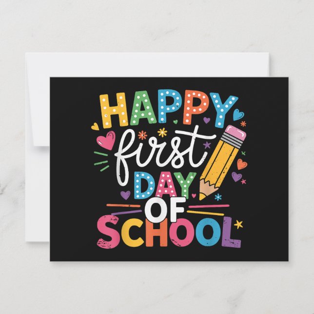 Carte Retour À L'École Joyeux Premier Jour De L'École Pr (Devant)