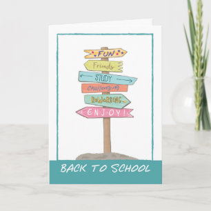 Carte Retour à l'école Signes de bonne chance