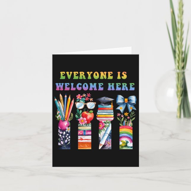 Carte Retour à l'école tout le monde est le bienvenu ici (Devant)