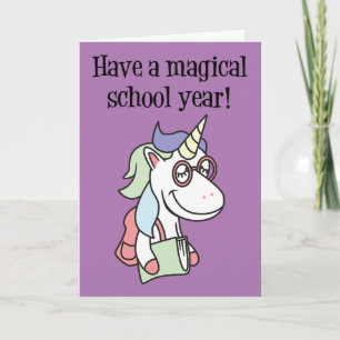 Carte Retour À L'École Unicorne