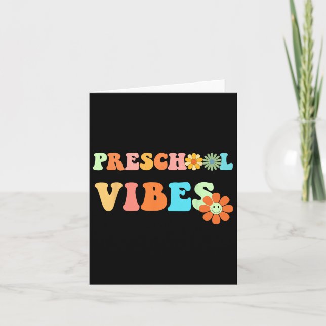 Carte Retour À L'École Vibes De La Préscolaire Premier J (Devant)