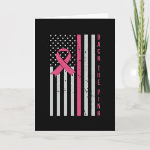 Carte Retour Pink USA Drapeau Sensibilisation au cancer 
