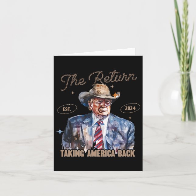 Carte Retour Western Cowboy Trump 2024 Prendre l'Amériqu (Devant)