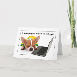 Carte Retourner à l'école College Drôle Napping Dog sur 