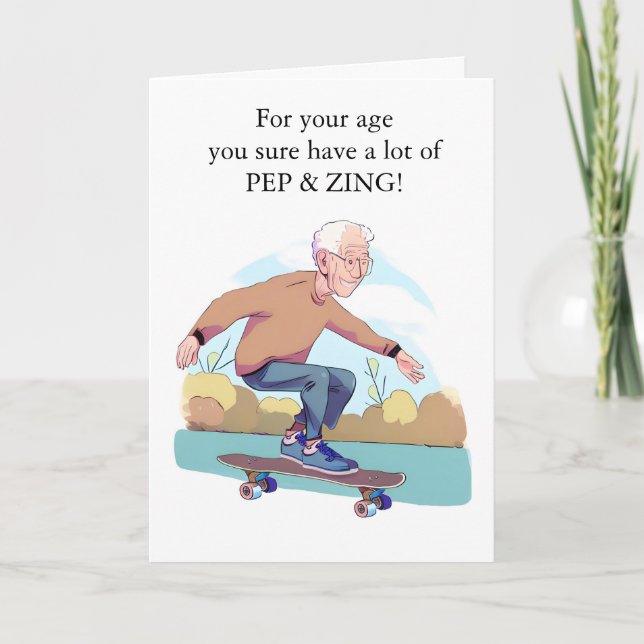 Carte Retraite amusante avec un skieur plus âgé (Devant)