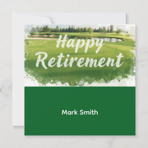 Carte Retraite de golf avec boule sur vert