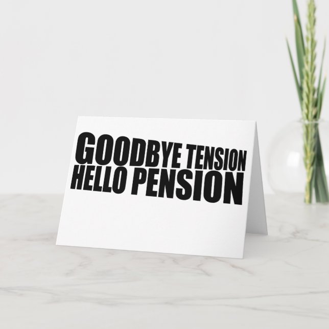 Carte Retraite de la tension d'adieu (Devant)