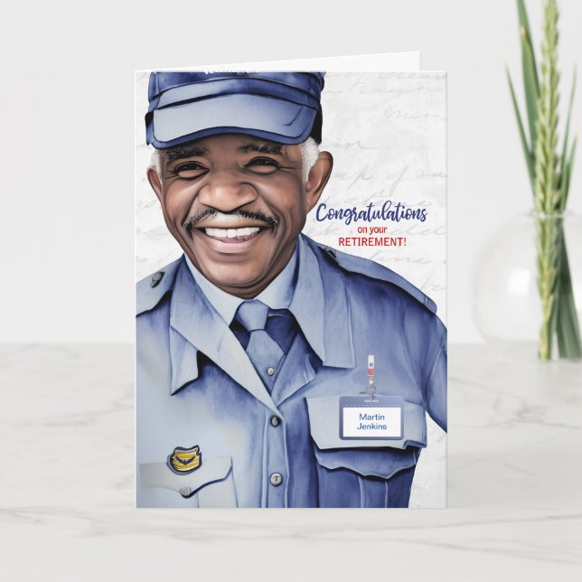 Carte Retraite de l'opérateur postal Black Man (Devant)