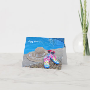 Carte Retraite d'été par piscine pour femme