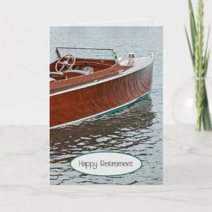Carte Retraite en bois vintage