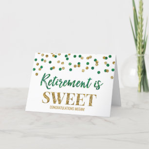 Carte Retraite est Sweet Félicitations Green Gold