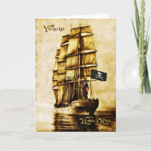 Carte Retraite Funny Pirate Thème avec Vintage Sens