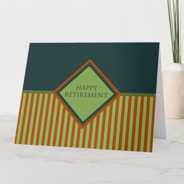 Carte retraite heureuse (diamantStriped) (Devant)