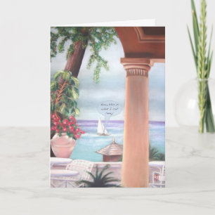 Carte Retraite Pillar, Sea & Sailboat