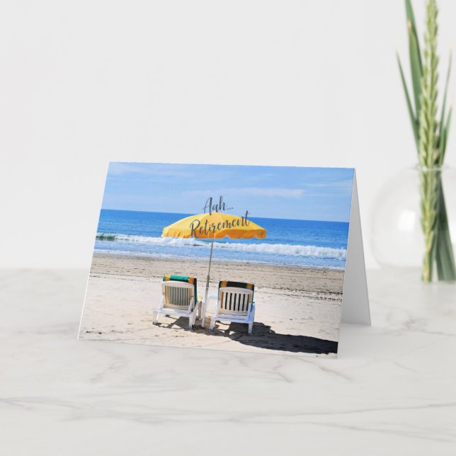 Carte Retraite, une journée à la plage, (Devant)
