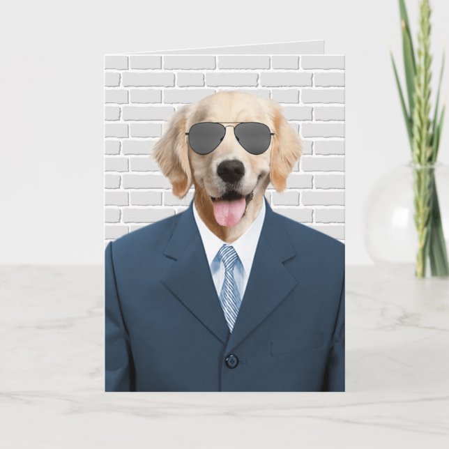 Carte Retriever d'or de retraite en costume (Devant)