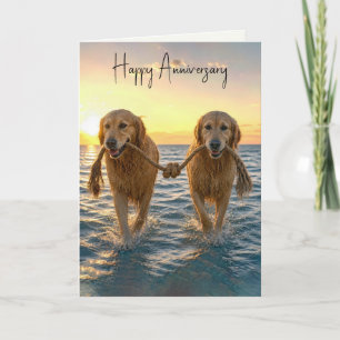 Carte Rétrileurs dorés d'anniversaire avec corde nouée