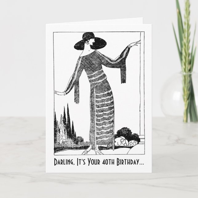 Carte Retro 1920 Élégante dame (Devant)