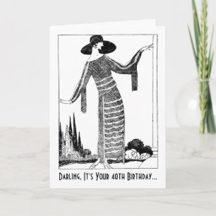 Carte Retro 1920 Élégante dame
