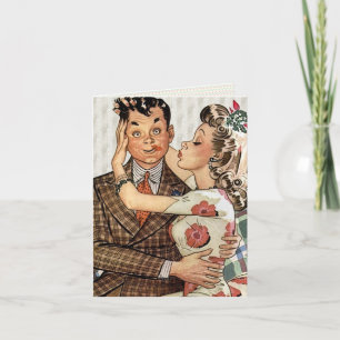 Carte Retro 1940 Kissing Couple