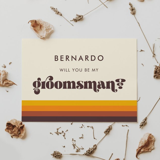 Carte Retro 60s Vintage Groomsman (Créateur téléchargé)