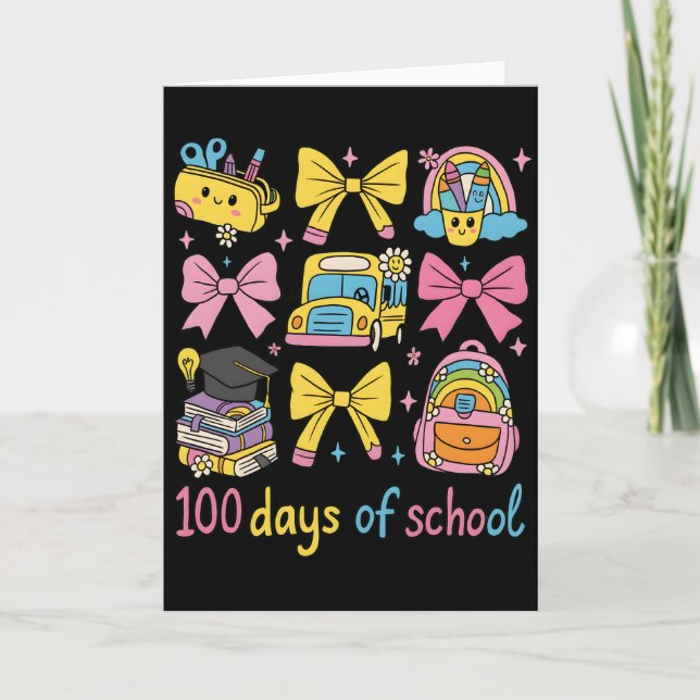 Carte Retro 67 Days Of School Pastel Pencil Student (Devant)