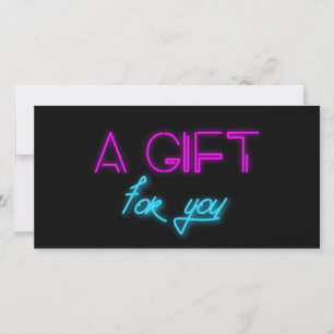 Carte Retro 80s Neon lumières certificat cadeau