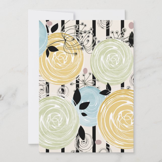 Carte Rétro, abstract flowers (Devant)