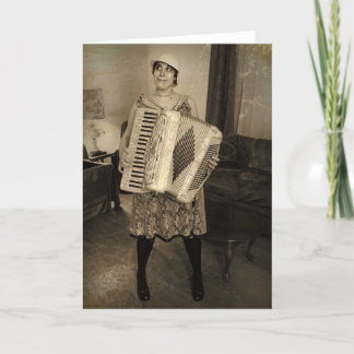 Carte Retro Accordion Girl