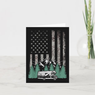 Carte Retro American Flag Rv There Camper Camper Camper