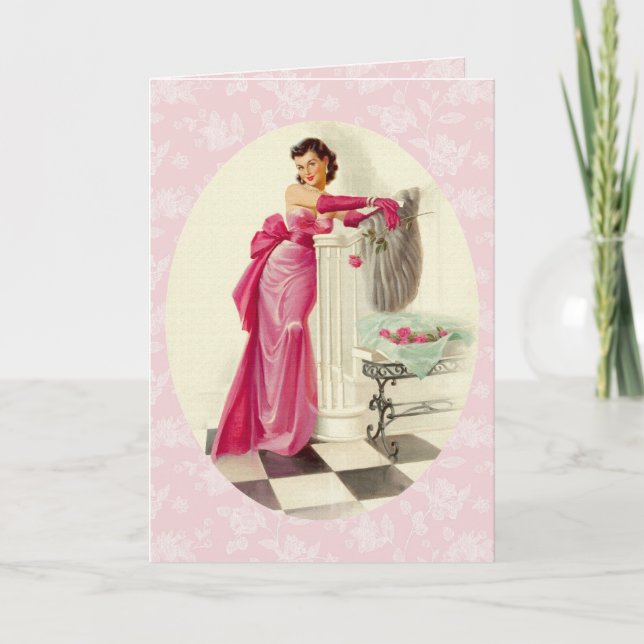 Carte Rétro amour des années 1950 (Devant)