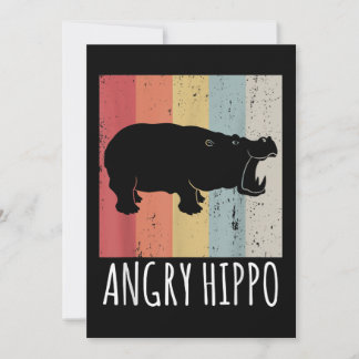 Carte Rétro Angry Hippo - Vintage Hippopotamus