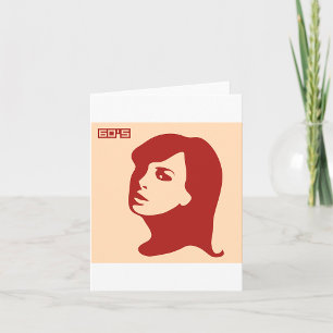 Carte Rétro années 1960 minimaliste femme Illustration A