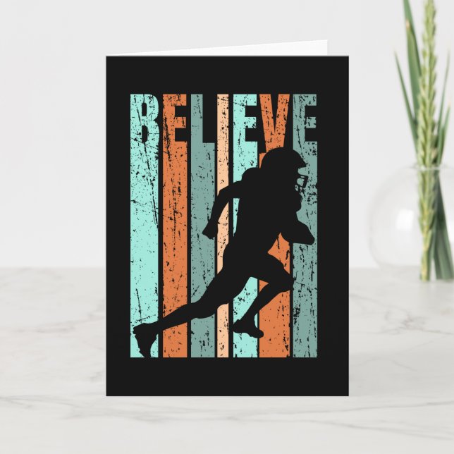 Carte Retro Anniversaire Mens Football Américain Orange  (Devant)