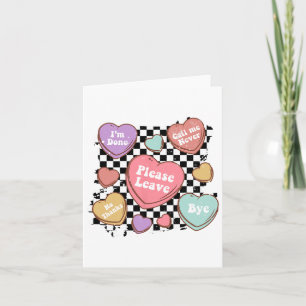 Carte Rétro Anti Saint Valentin Cœur de Bonbon Drôle de