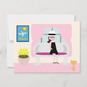 Carte Retro Art Cartoon Petit déjeuner avec Stephanie