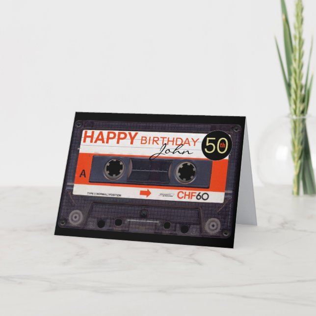 Carte Retro Audiotape S 50e anniversaire recto-verso Nom (Devant)