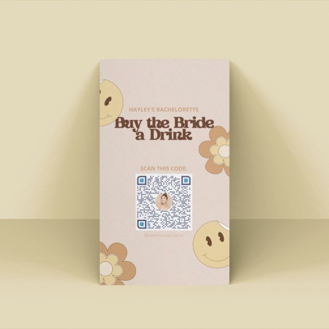 Carte Retro Bachelorte Party Venmo QR (Créateur téléchargé)