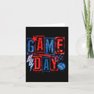 Carte Rétro Baseball Jour de Match à Carreaux