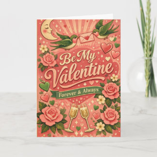 Carte Retro Be My Valentine Custom