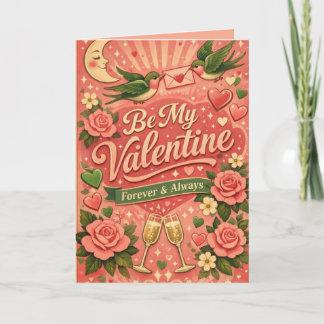 Carte Retro Be My Valentine Custom